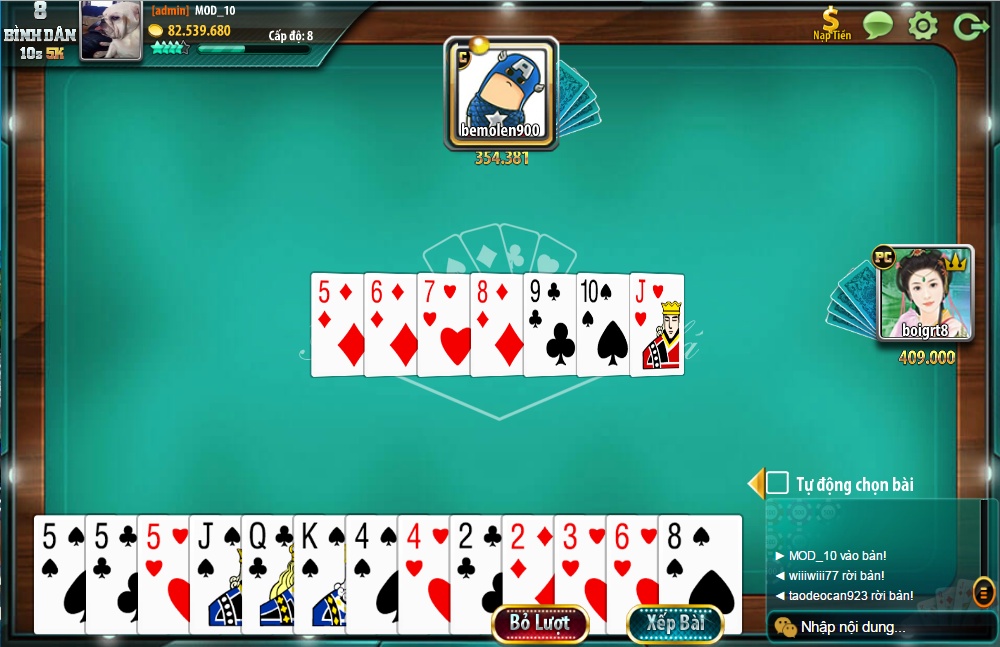 Cách đọc bài và tăng cơ hội chiến thắng trong game Tiến lên miền Nam
